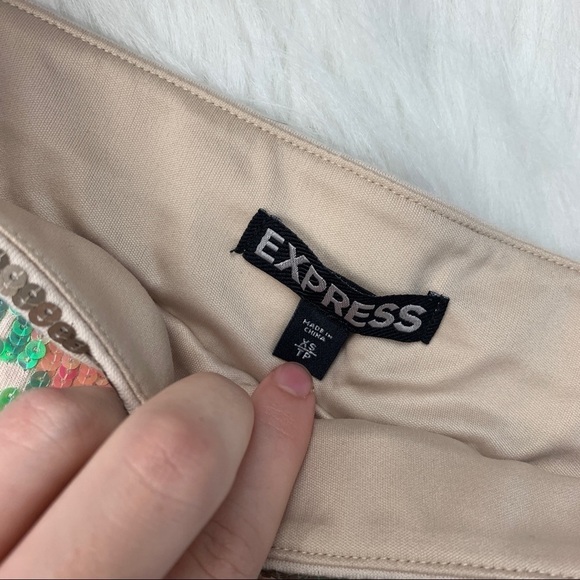 Express Sequin Aztec Mini Skirt - Picture 3 of 4